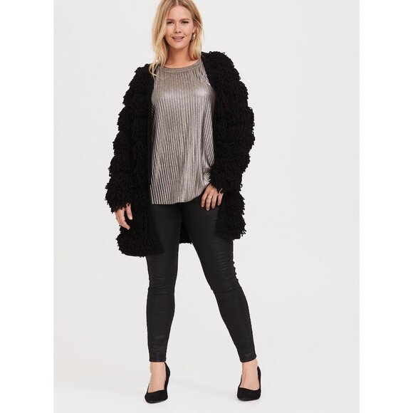 Torrid NWT Pleated Metallic Knit High Neck Tank in Gold size 4X - Picture 8 of 9